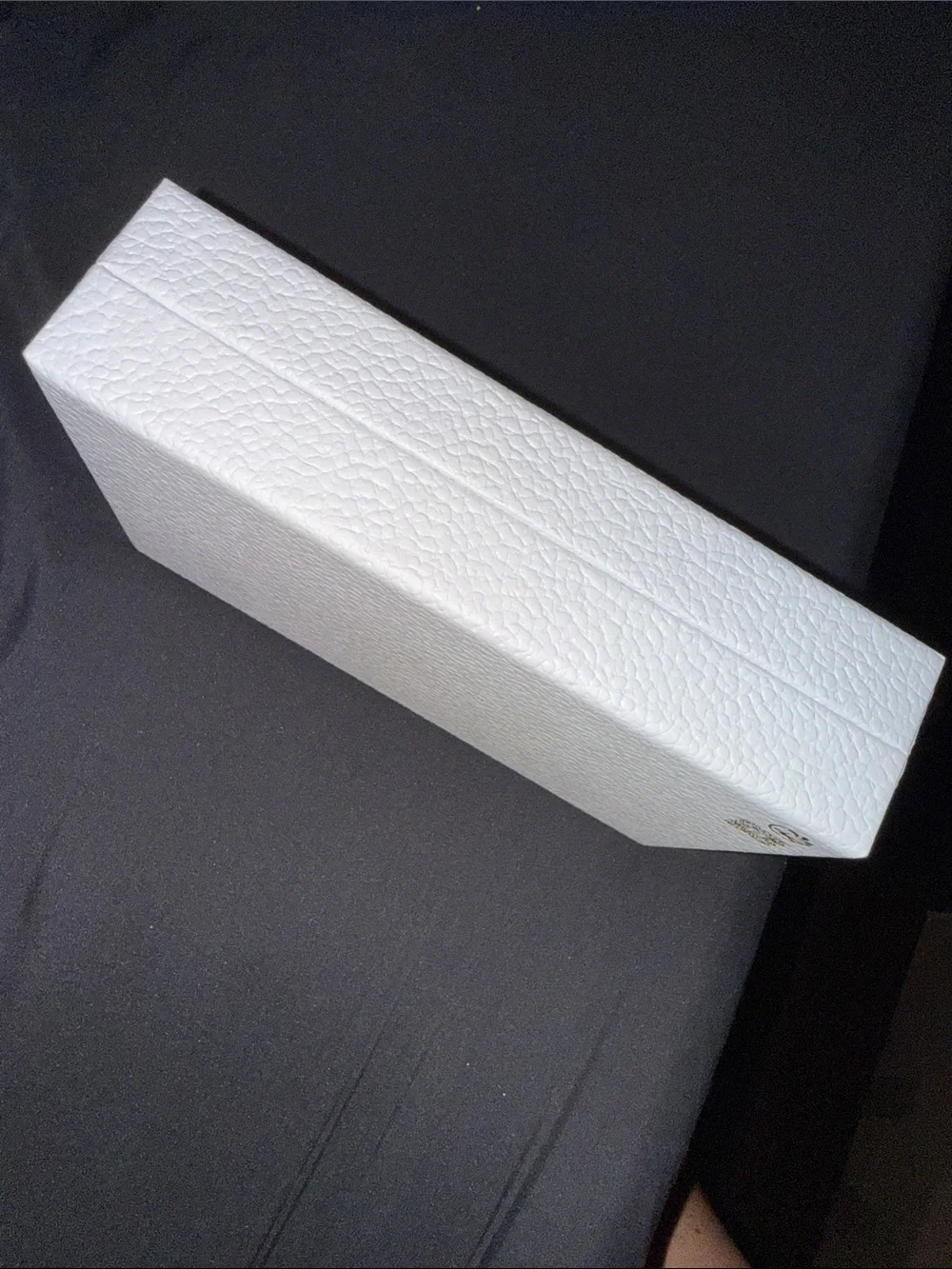Dior White Textured Leather Accessory Box with Gold Logo